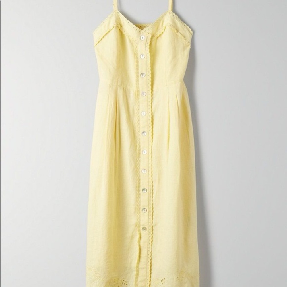ARITZIA Wilfred Meera Yellow Linen Dress - Picture 1 of 7